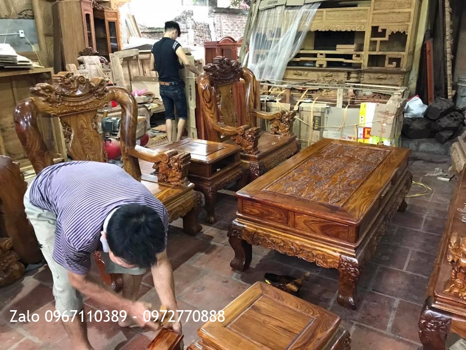 Bộ Minh Nghê Gỗ Hương Vân Đỏ Nam Phi. A Vũ TP Vũng Tàu.:.