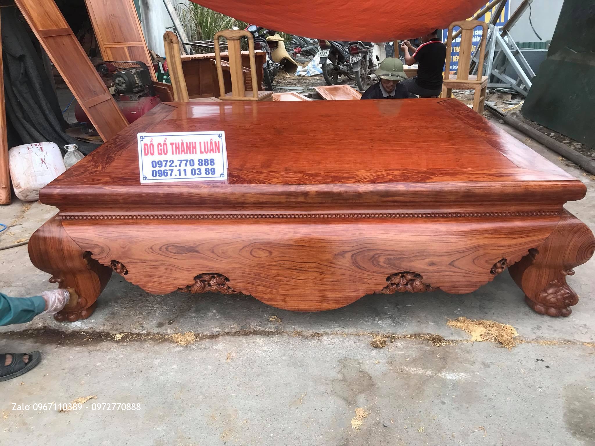 Sập Cẩm Lai Mặt 1 Lá Chọn Vân Đặc Sắc Số 12