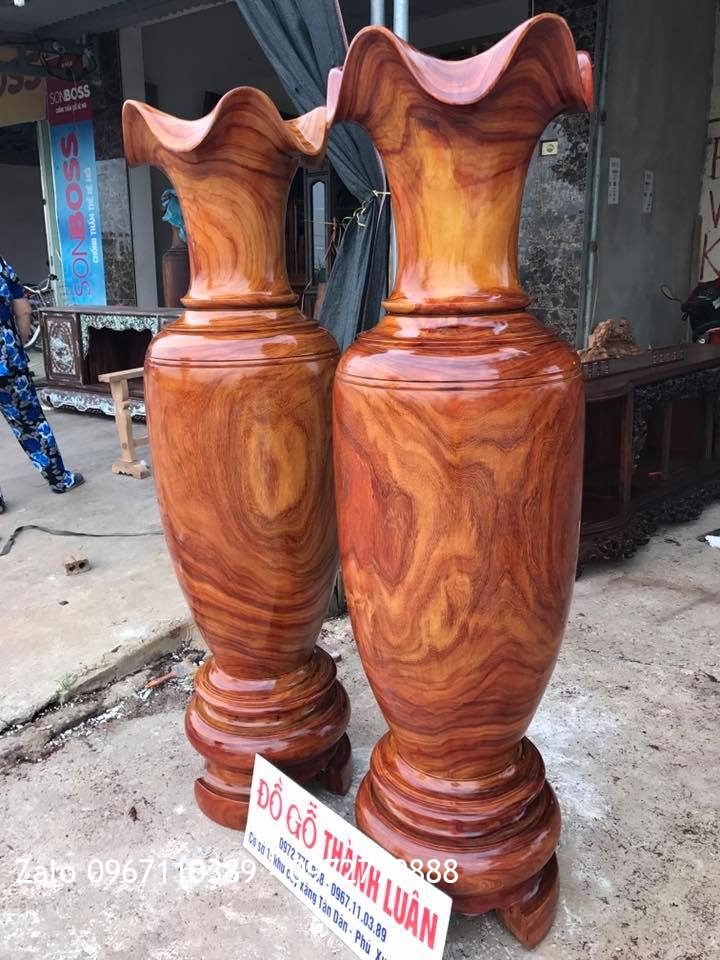 i Lọ Lộc Bình Gỗ Hương Nam Phi Cao 1m65 Chọn Lọc. A Tuân Hà Đông