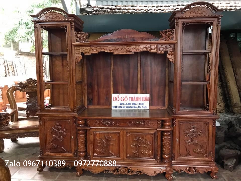 Kệ Tivi Kiểu Dàn Gỗ Hương. KH Phía Nam