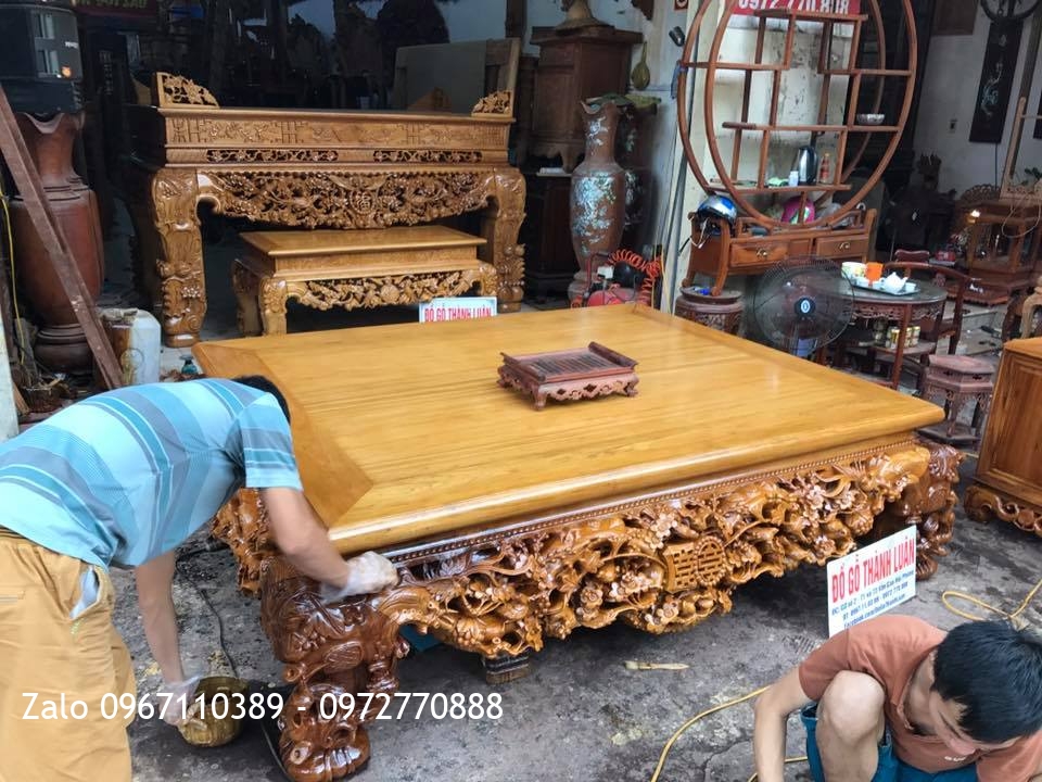 bộ sập gụ tủ chè hàng siêu dầy1