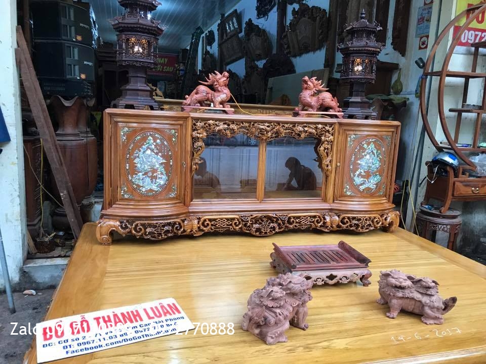 bộ sập gụ tủ chè hàng siêu dầy1-