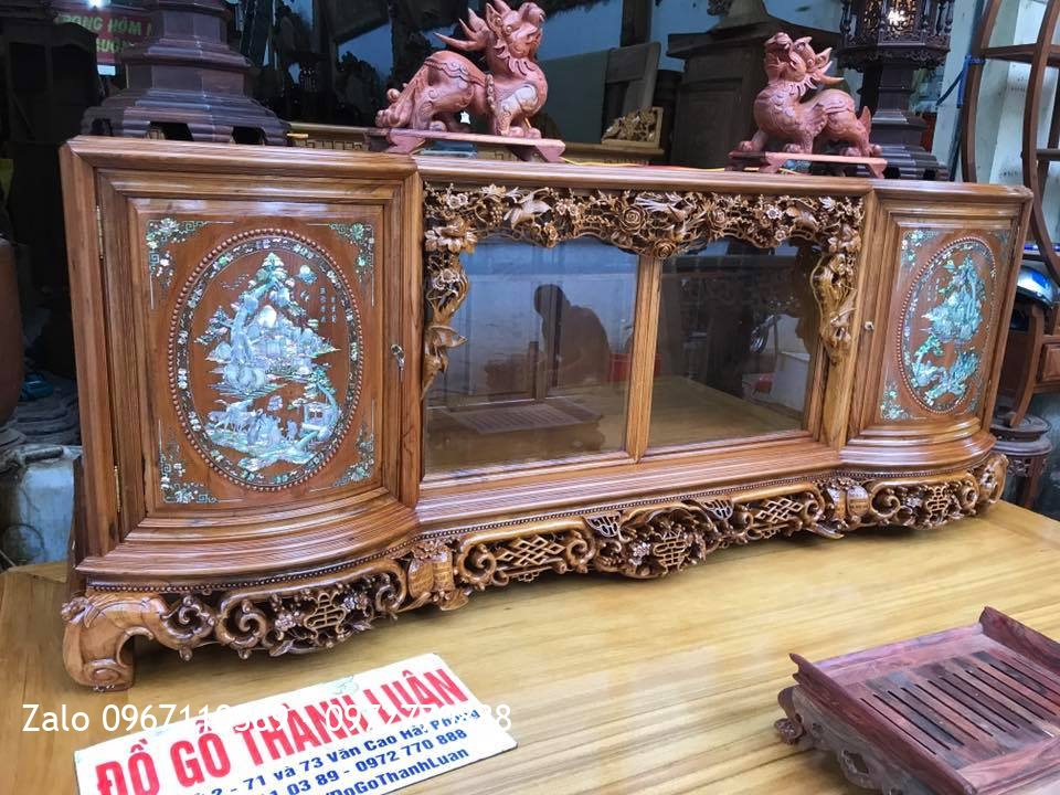 bộ sập gụ tủ chè hàng siêu dầy1-