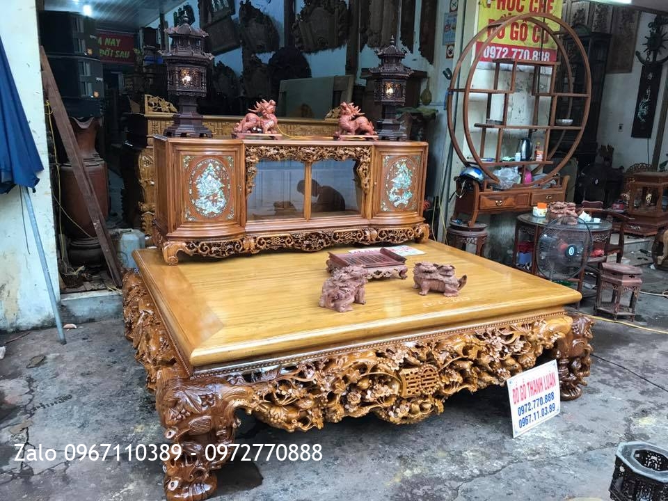 bộ sập gụ tủ chè hàng siêu dầy1.:.