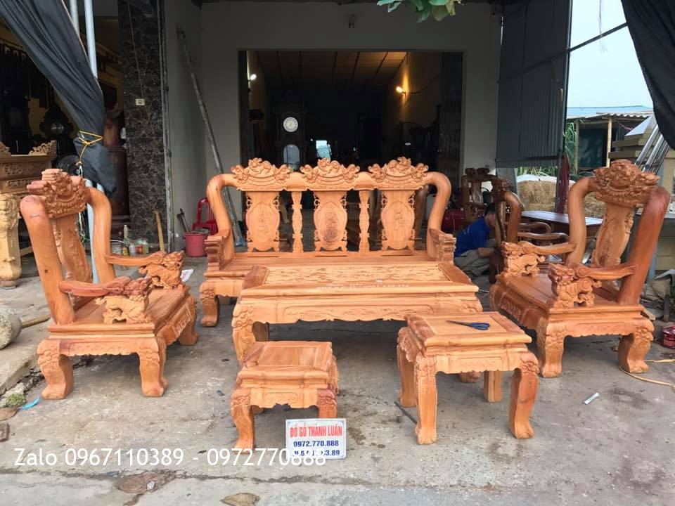 Bộ Ghế Minh Nghê Gỗ Gõ Đỏ VÍP