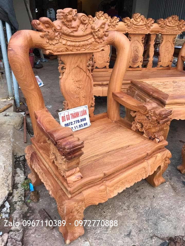 Bộ Ghế Minh Nghê Gỗ Gõ Đỏ VÍP.