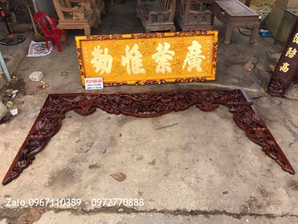 Hoành Phi Câu Đối, Cửa Võng Chữ Dát Vàng 9999. Chú Dũng Quảng Ninh