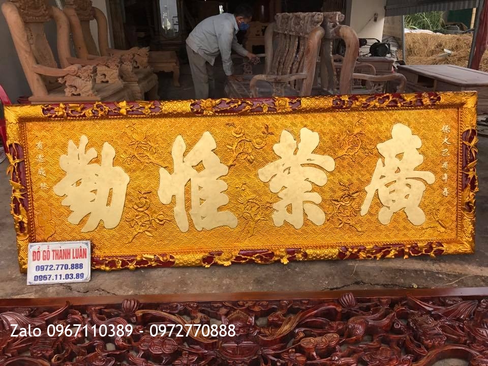 Hoành Phi Câu Đối, Cửa Võng Chữ Dát Vàng 9999. Chú Dũng Quảng Ninh