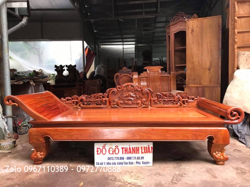 Giường Lười (Phương Lười) gỗ hương đỏ Lào VÍP. Chị Phương TPHCM,