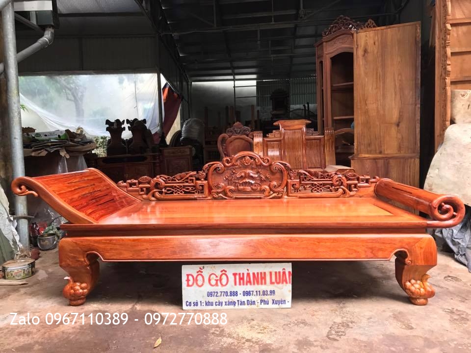 Giường Lười (Phương Lười) gỗ hương đỏ Lào VÍP. Chị Phương TPHCM,