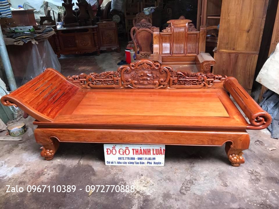 Giường Lười (Phương Lười) gỗ hương đỏ Lào VÍP. Chị Phương TPHCM,.