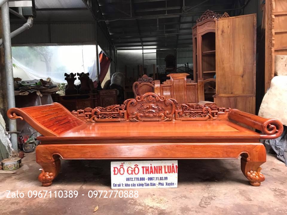Giường Lười (Phương Lười) gỗ hương đỏ Lào VÍP. Chị Phương TPHCM,