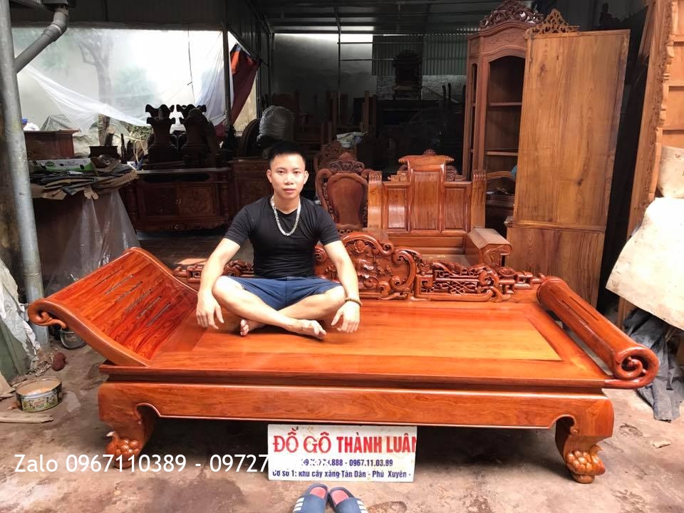 Giường Lười (Phương Lười) gỗ hương đỏ Lào VÍP. Chị Phương TPHCM..
