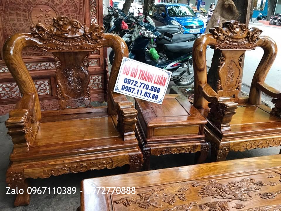 Bộ Minh Nghê Gỗ Hương Vân Đỏ Cột 12.6 Món. A Hiếu Gia Lộc Hải Dương:.