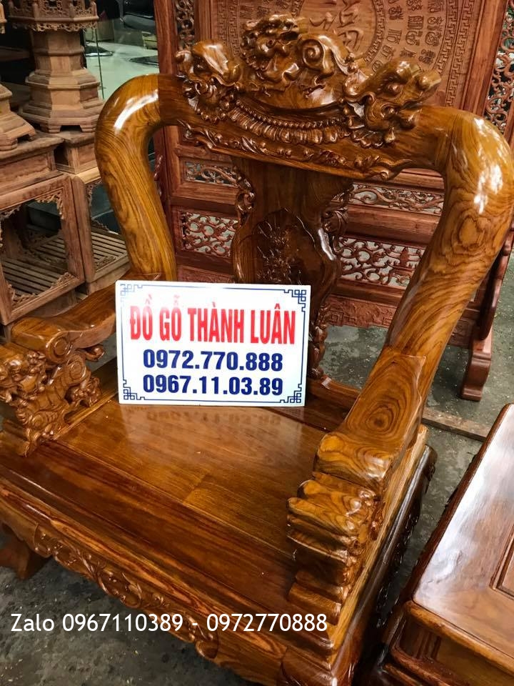 Bộ Minh Nghê Gỗ Hương Vân Đỏ Cột 12.6 Món. A Hiếu Gia Lộc Hải Dương:.