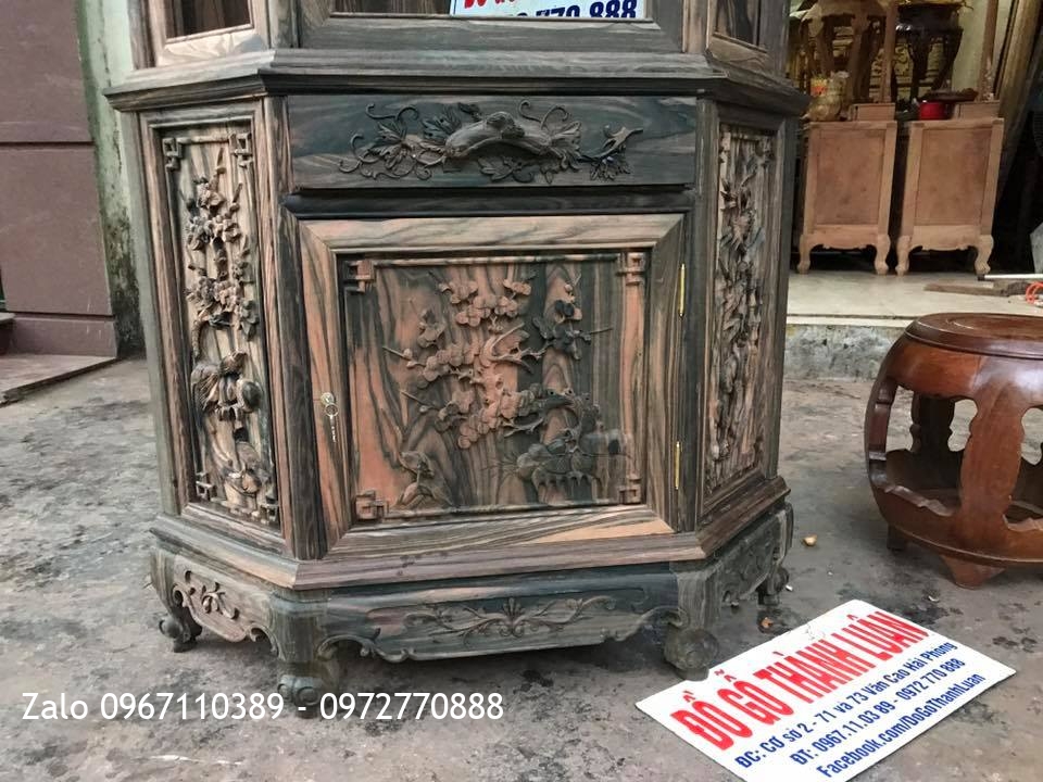 Tủ Rượu Gốc Gỗ Mun Hoa. Chú Dũng Cẩm Phả Quảng Ninh:.