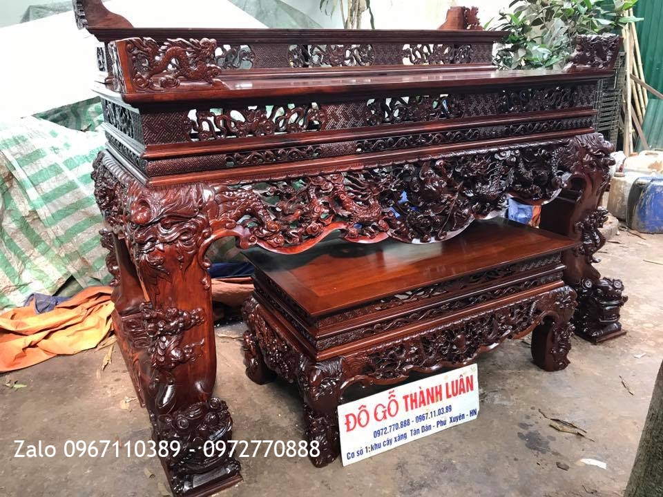 3 Sập Thờ Tứ Linh Và Mai Điểu Gỗ Gụ Của 3 Khách Hàng.