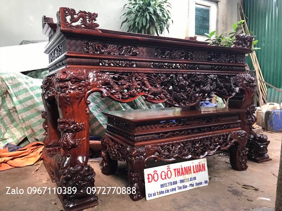 3 Sập Thờ Tứ Linh Và Mai Điểu Gỗ Gụ Của 3 Khách Hàng.