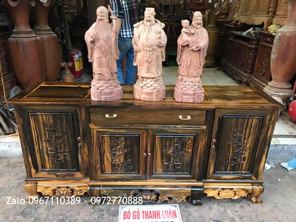 Tủ Tivi Gỗ Mun Hoa. Chú Tân Hải Phòng,