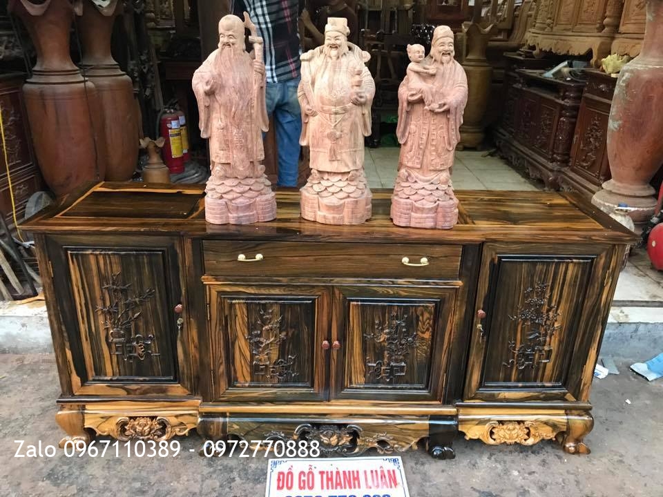 Tủ Tivi Gỗ Mun Hoa. Chú Tân Hải Phòng,