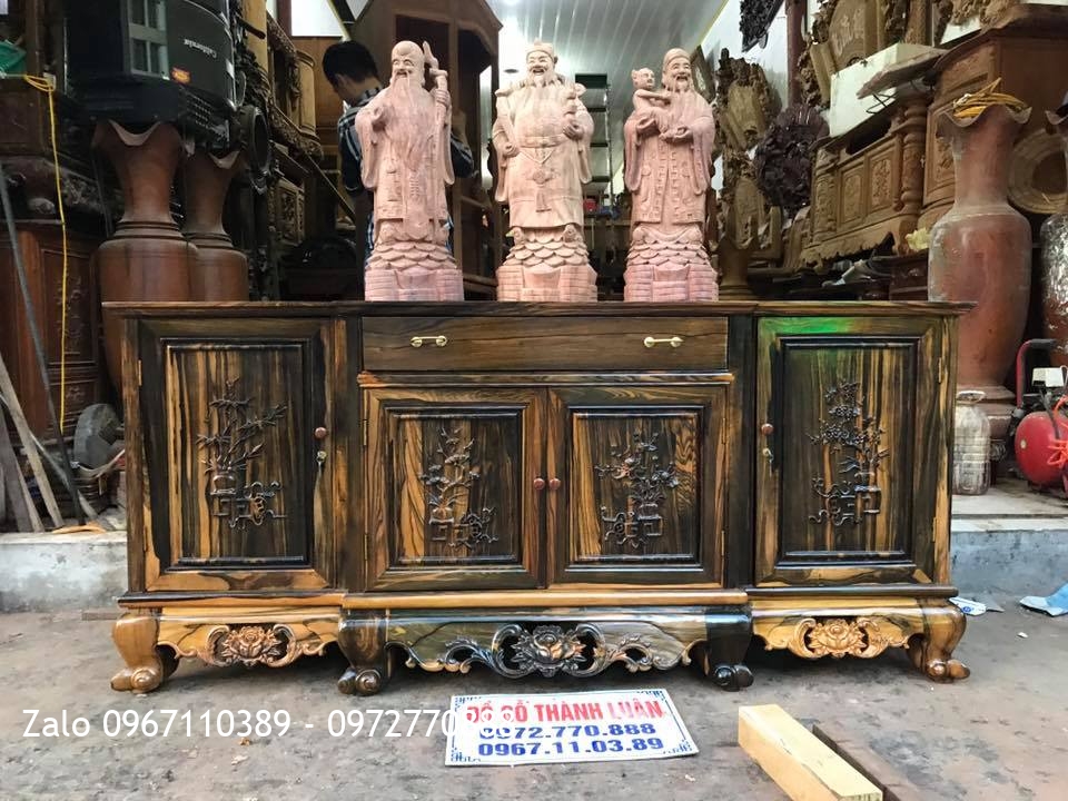 Tủ Tivi Gỗ Mun Hoa. Chú Tân Hải Phòng,