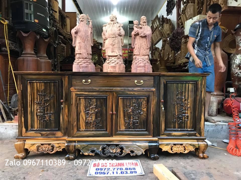 Tủ Tivi Gỗ Mun Hoa. Chú Tân Hải Phòng.