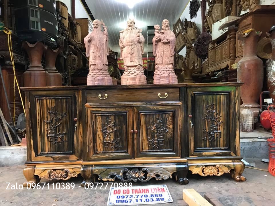 Tủ Tivi Gỗ Mun Hoa. Chú Tân Hải Phòng.