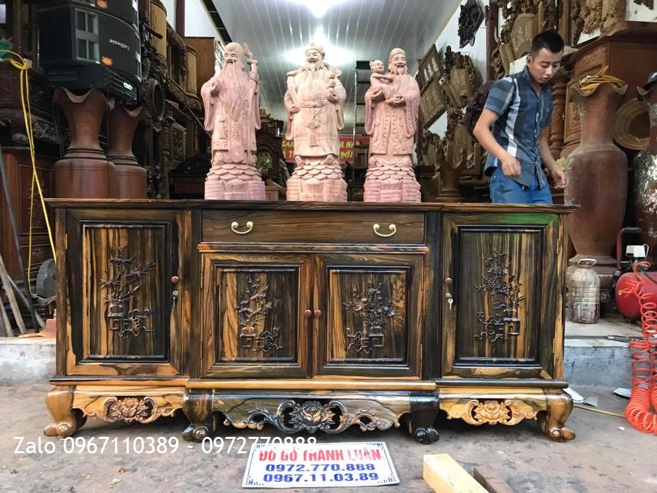 Tủ Tivi Gỗ Mun Hoa. Chú Tân Hải Phòng