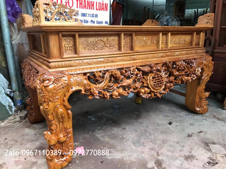 Sập Thờ Mai Điểu Gỗ Gụ. A Tiến Trương Định HN.