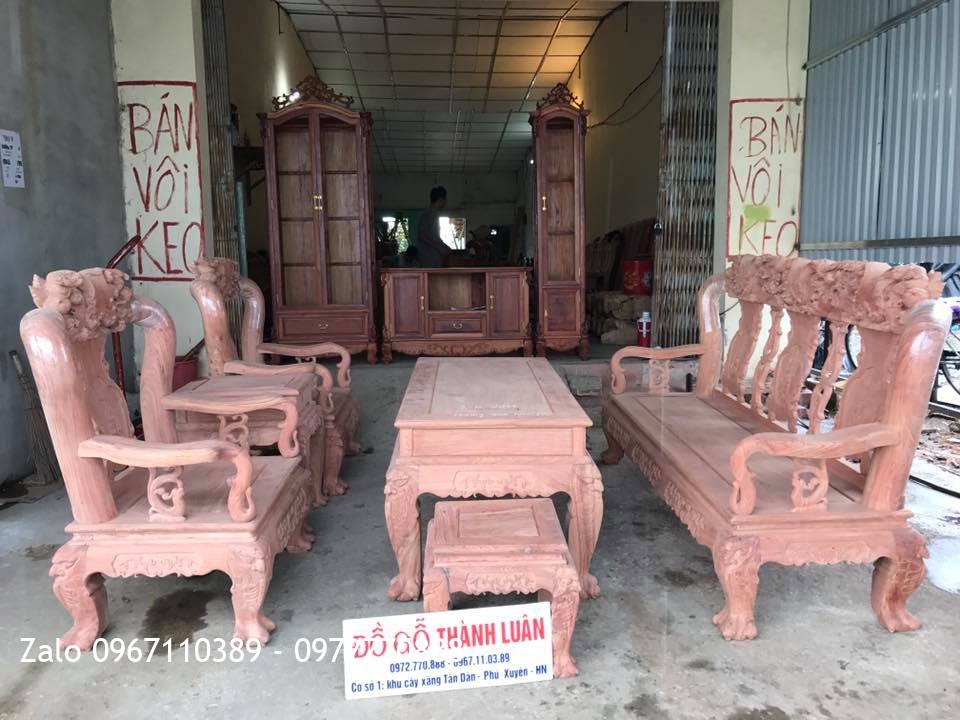 Bộ Ghế Đào Chim C12 Gỗ Hương Đá Nam Phi.