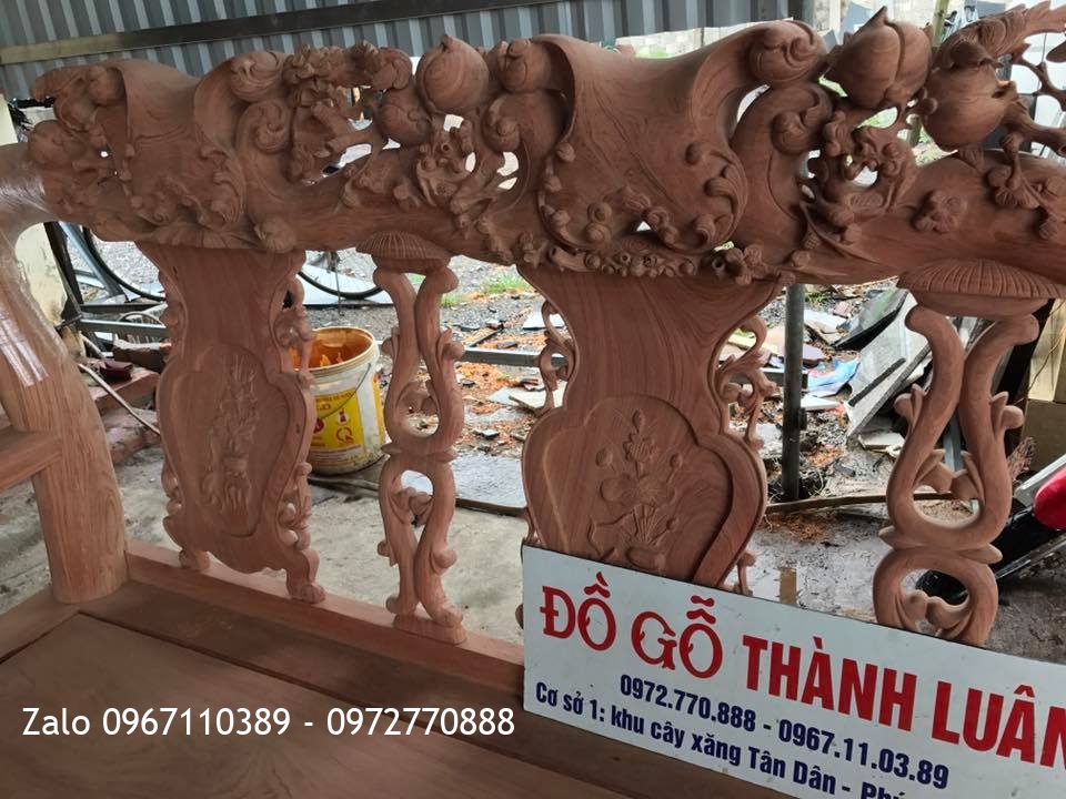 Bộ Ghế Đào Chim C12 Gỗ Hương Đá Nam Phi: