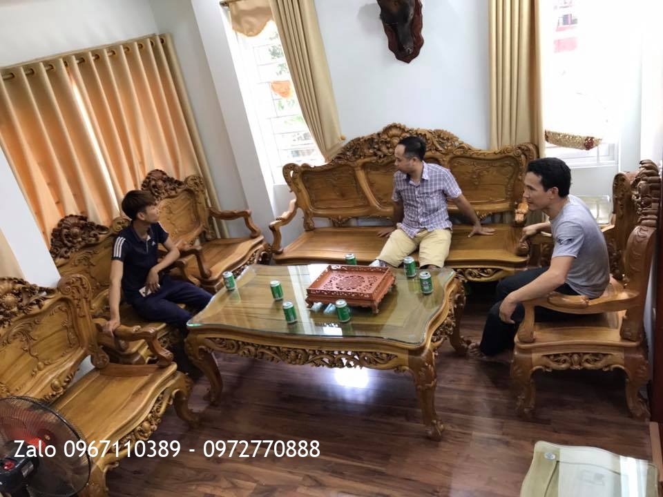 Bộ Ghế Lu-i Đại Gỗ Gụ Ta Quảng Bình. A Thịnh Bồ Đề Long Biên HN,
