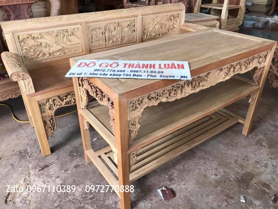 Trường Kỷ Đục Tích Tam Quốc Gỗ Gụ. A Tuấn Mê Linh HN.: