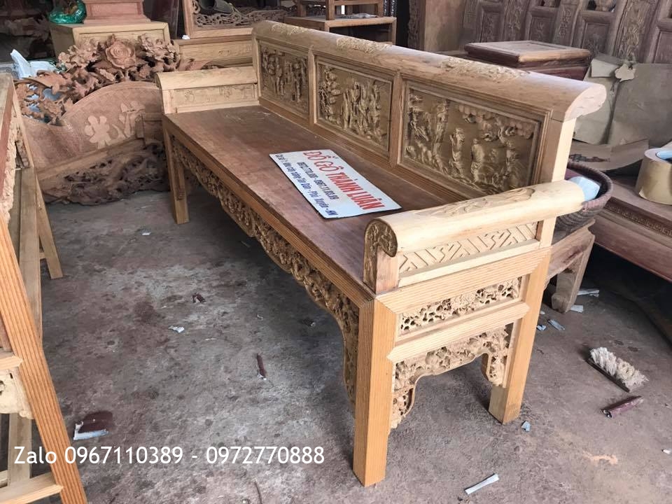 Trường Kỷ Đục Tích Tam Quốc Gỗ Gụ. A Tuấn Mê Linh HN: