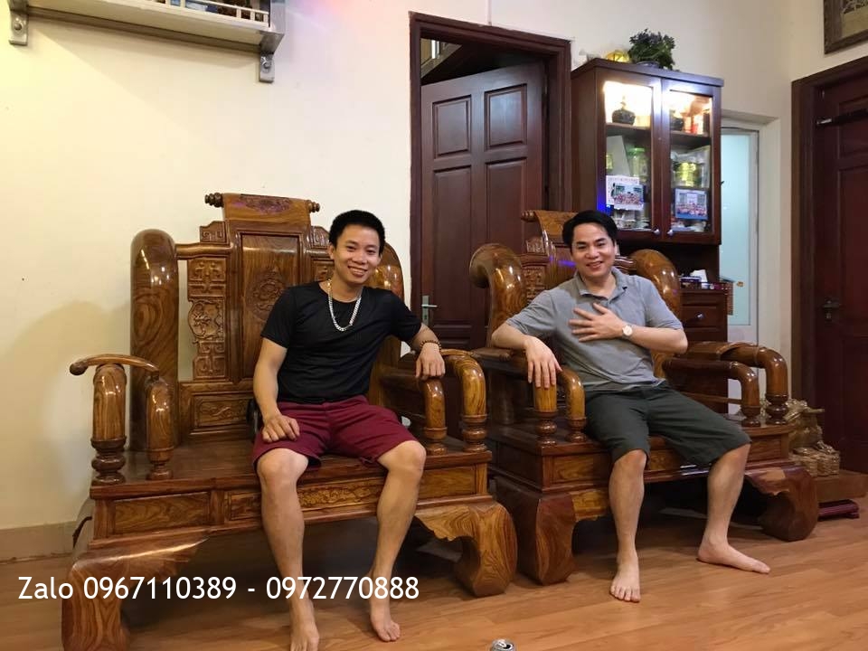 2 Ghế Tần Thuỷ Hoàng Cột 16 Khủng Gỗ Hương Vân. A Tuân Hà Đông@