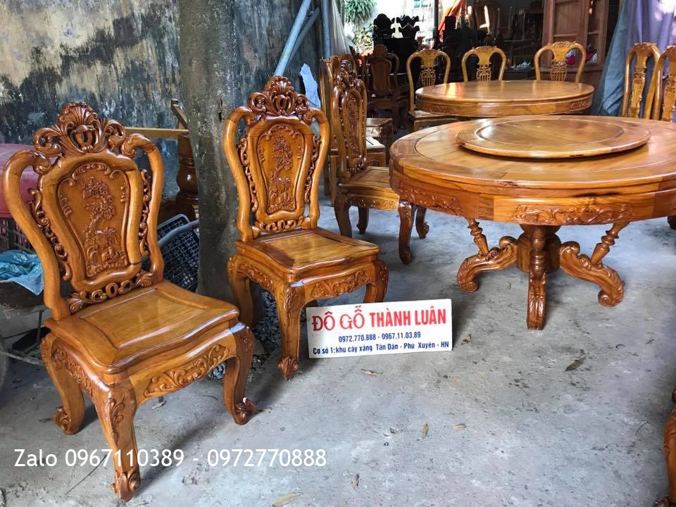 2 Bộ Bàn Ghế Ăn Gỗ Gụ Mẫu Hoa Lan Tây. Mẫu Đàn. Khách Lào Cai,