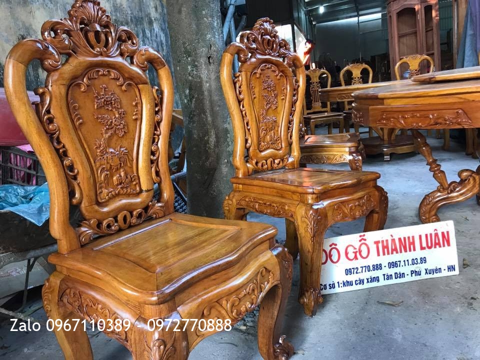 2 Bộ Bàn Ghế Ăn Gỗ Gụ Mẫu Hoa Lan Tây. Mẫu Đàn. Khách Lào Cai,.