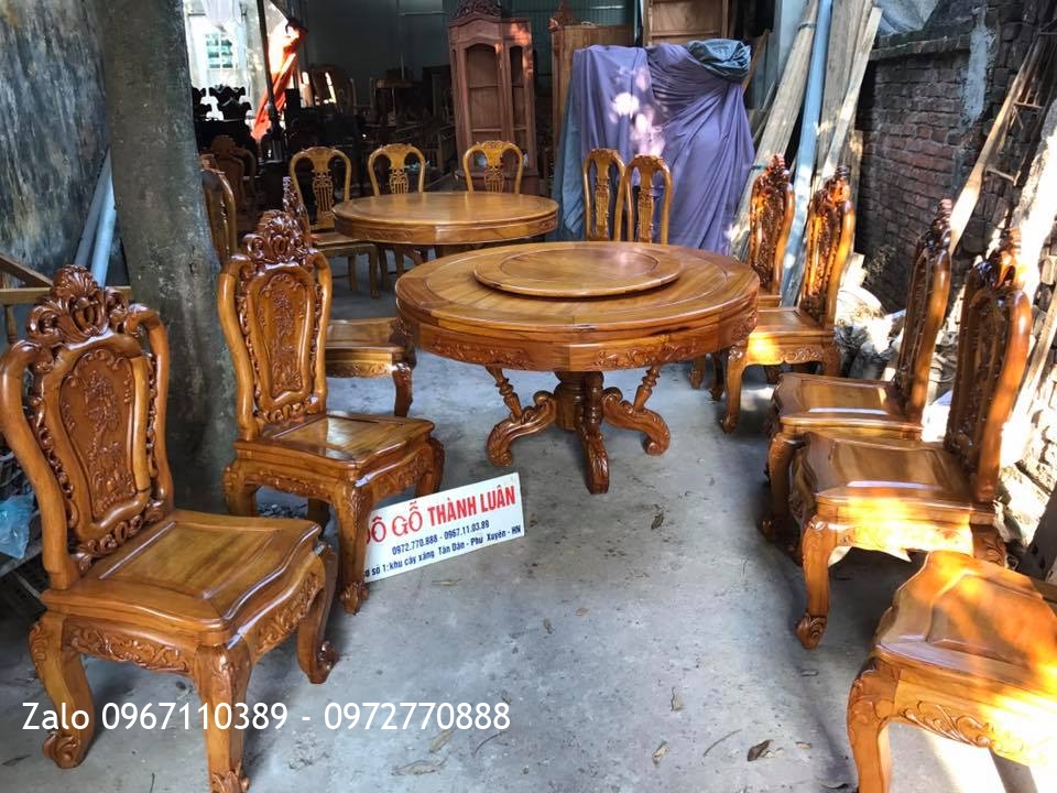 2 Bộ Bàn Ghế Ăn Gỗ Gụ Mẫu Hoa Lan Tây. Mẫu Đàn. Khách Lào Cai.