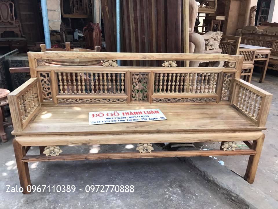 3 Bộ Trường Kỷ Con Tiện Gỗ Gụ Ta. Gỗ Gõ Đỏ.