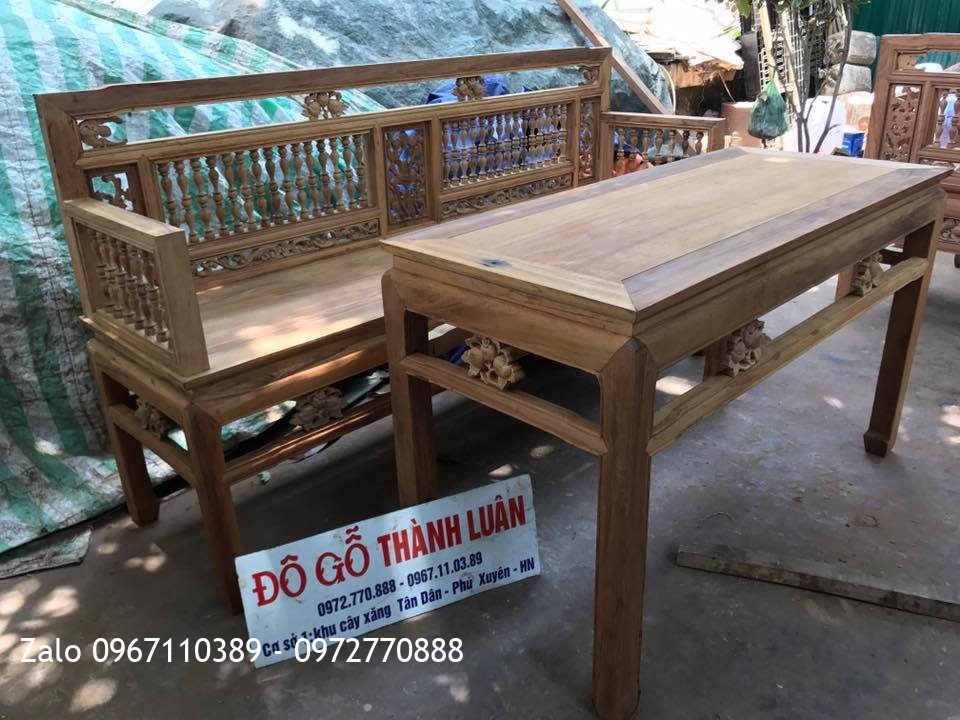 3 Bộ Trường Kỷ Con Tiện Gỗ Gụ Ta. Gỗ Gõ Đỏ..