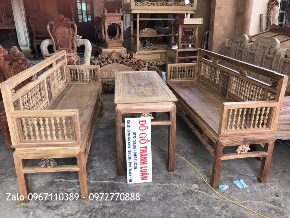 3 Bộ Trường Kỷ Con Tiện Gỗ Gụ Ta. Gỗ Gõ Đỏ.:.
