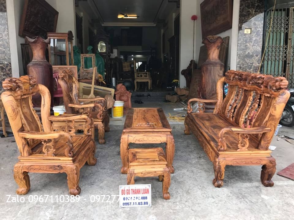 Bộ Ghế Gụ Ta Quảng Bình Vân Vip c10(GT10).