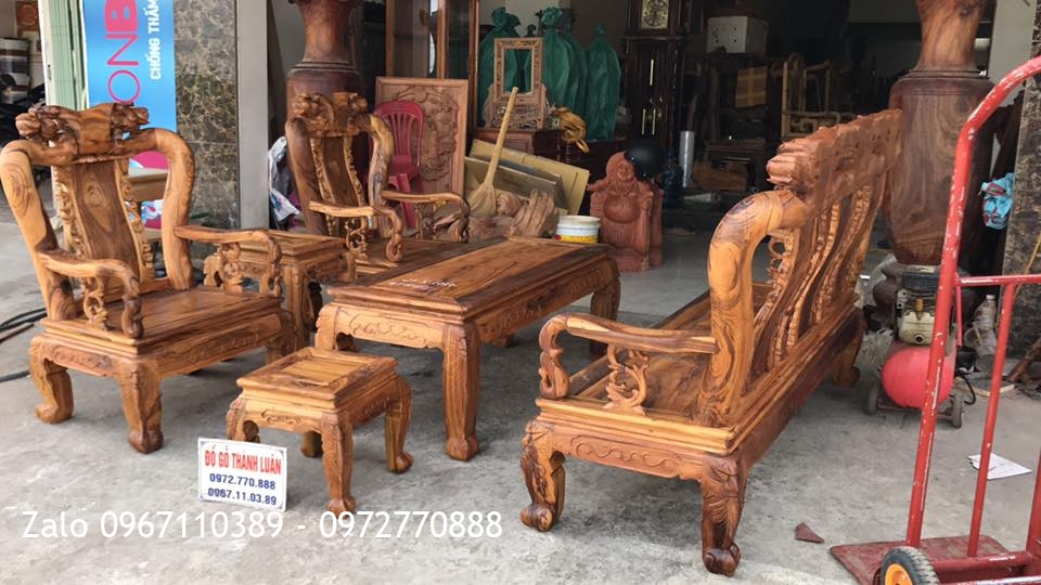 Bộ Ghế Gụ Ta Quảng Bình Vân Vip c10(GT10).