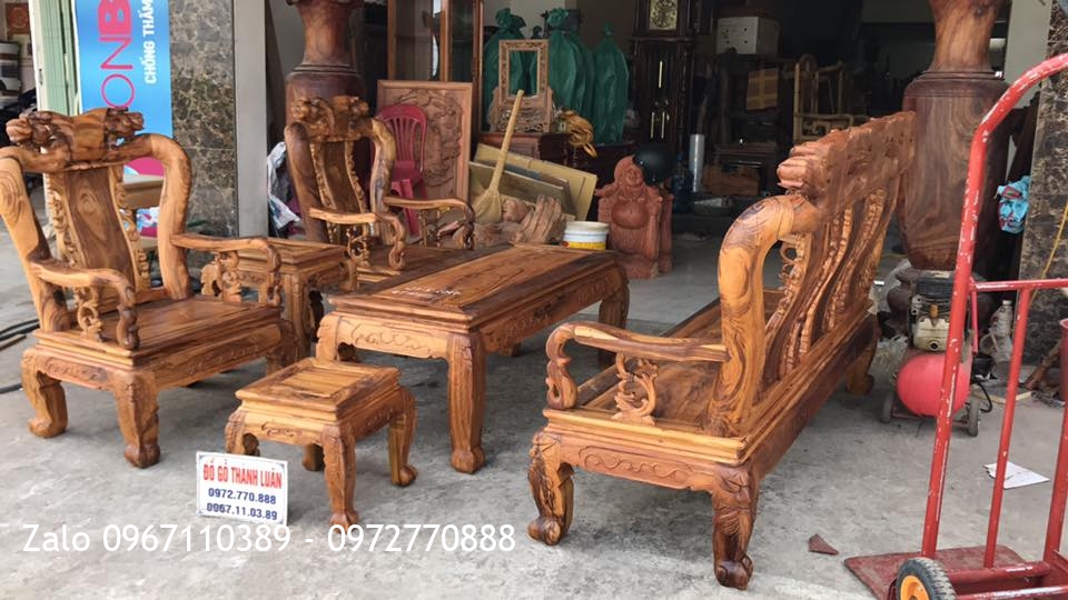 Bộ Ghế Gụ Ta Quảng Bình Vân Vip c10(GT10).