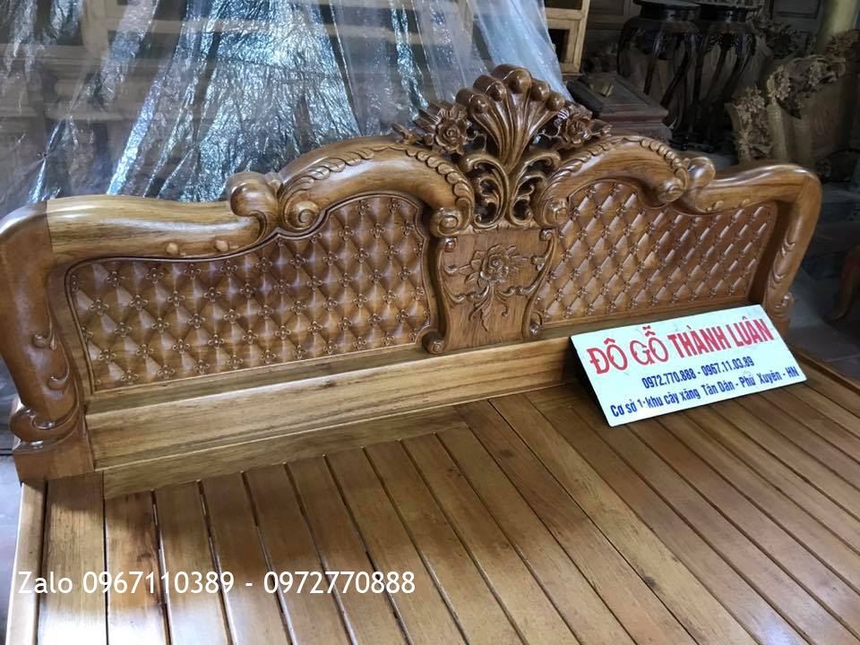 Giường Trám Mai Gỗ Gụ 1m8 x 2m. A Nam Q12 TPHCM.