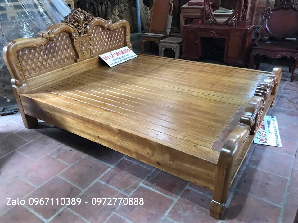 Giường Trám Mai Gỗ Gụ 1m8 x 2m. A Nam Q12 TPHCM