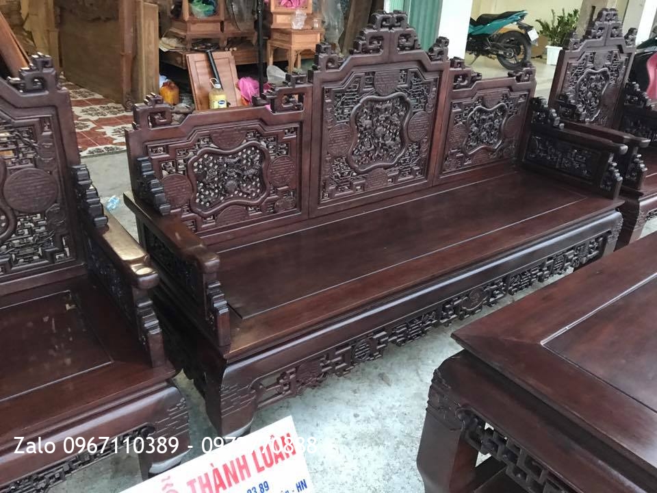 Bộ Trường Kỷ Huế Ngũ Lân Vờn Cầu Gỗ Gụ Đánh Xáp. Khách Hà Nội.