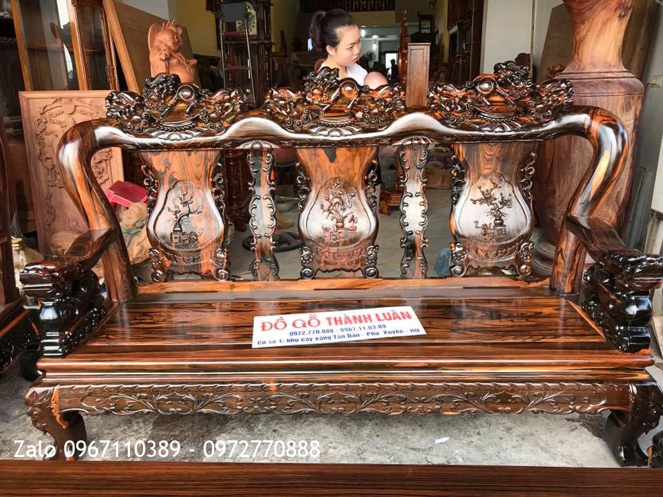 Bộ Ghế Minh Nghê Gỗ Mun Vip C12. 7 Món. C Khanh Nhà Bè TPHCM.