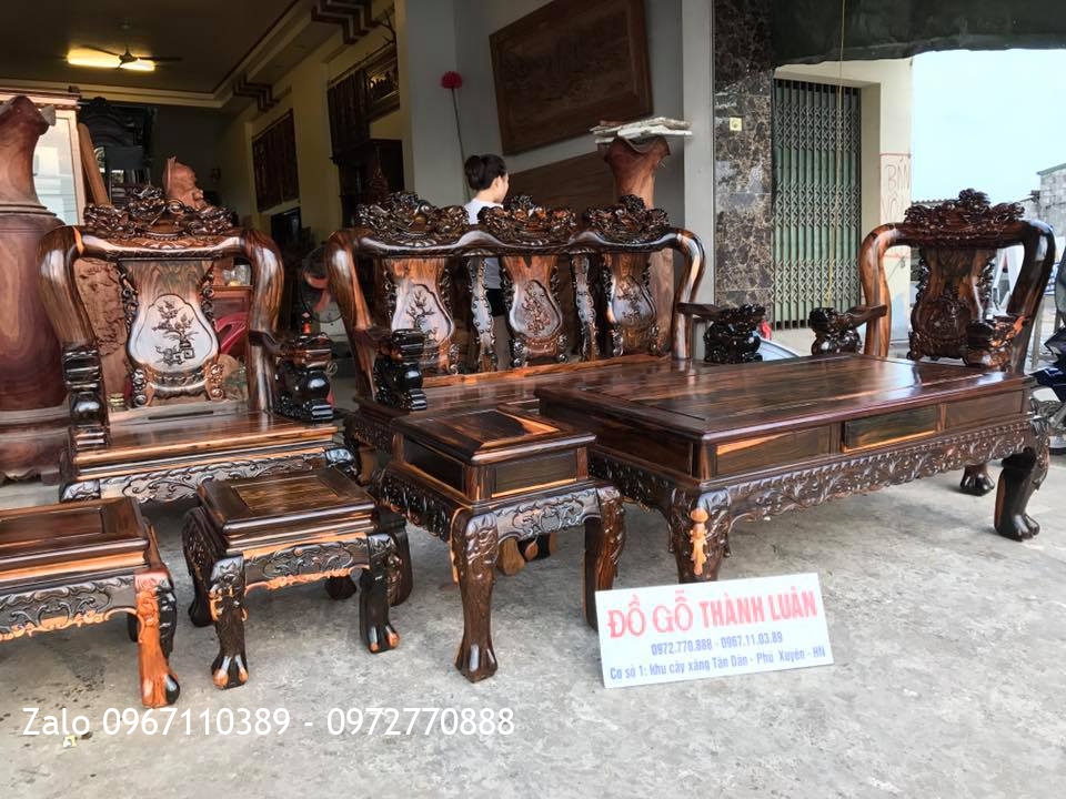 Bộ Ghế Minh Nghê Gỗ Mun Vip C12. 7 Món. C Khanh Nhà Bè TPHCM.