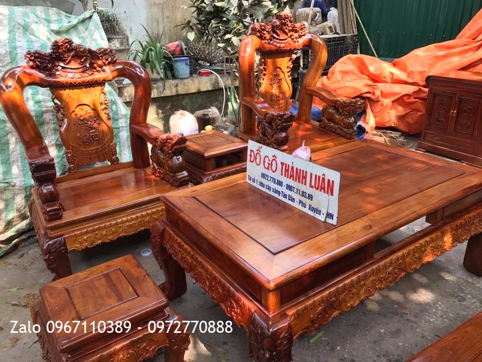 Bộ Nội Thất Phòng Khách Gỗ Hương Đỏ Lào VIP. A Cường Hưng Yên..